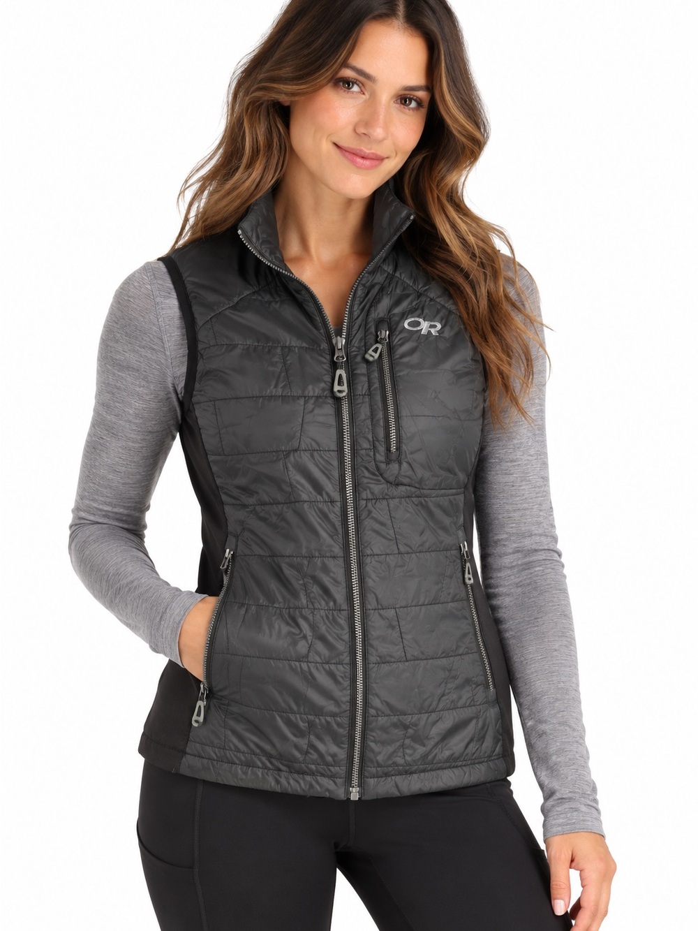 Outdoor Research Black Insulated Vest Quilted Hiking Technical Outdoor Gorpcore